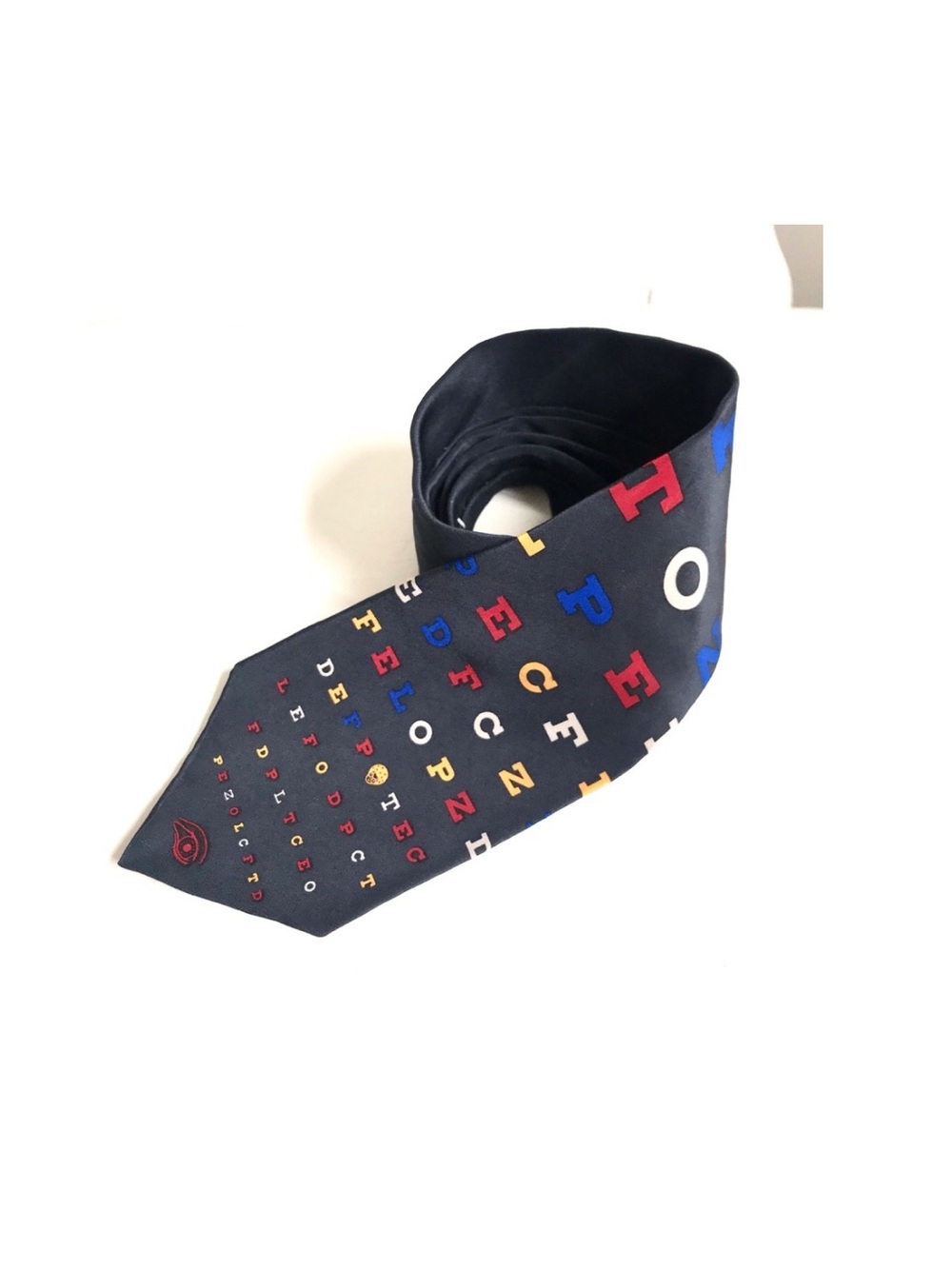 VICKI DAVIS NEW YORK NAVY BLUE SILK TIE OPHTHALMOLOGIST EYE CHART EXAM